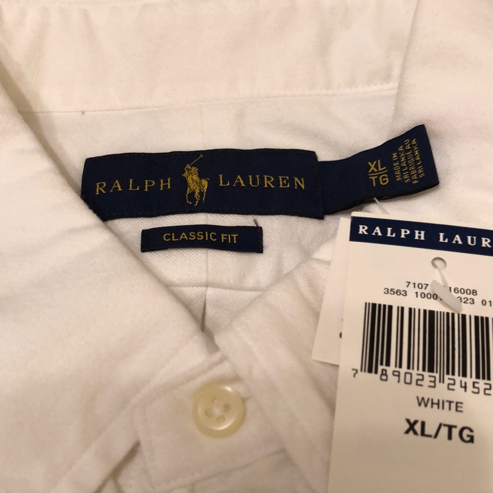 Polo by Ralph Lauren White Button-Down Shirt with Black Skull Embroidery - Picture 3 of 6